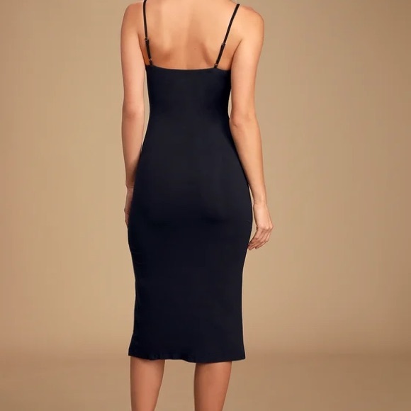 Everything to Me Black Sleeveless Bodycon Midi Dress - Picture 3 of 6